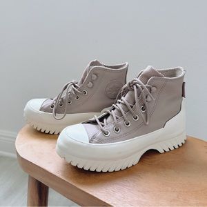 All Star Converse Platform High Top in leather size 5